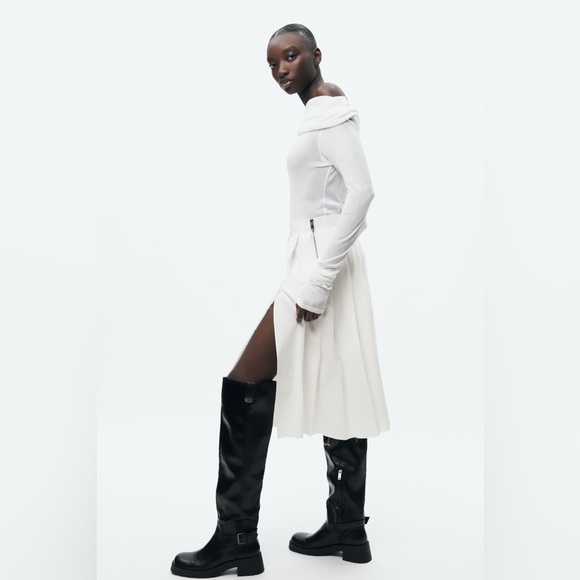 Zara Pleated Midi Skirt S - Picture 3 of 8